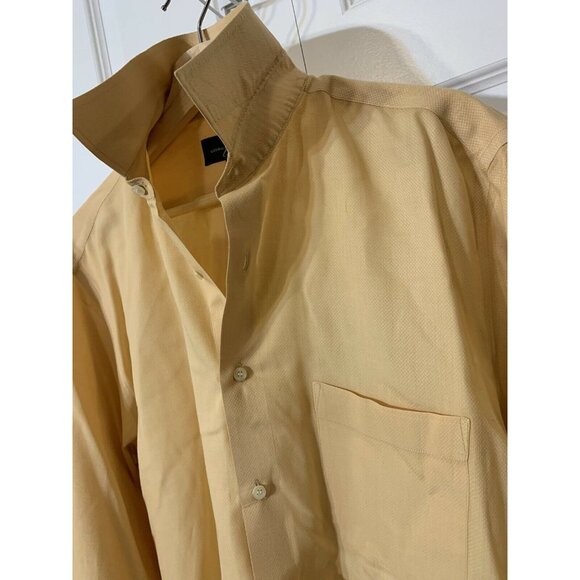 Giorgio Brutini Sz 16 34/35 Men‎ Ecru Yellow Long Sleeve Pocket Button Shirt - Picture 1 of 7